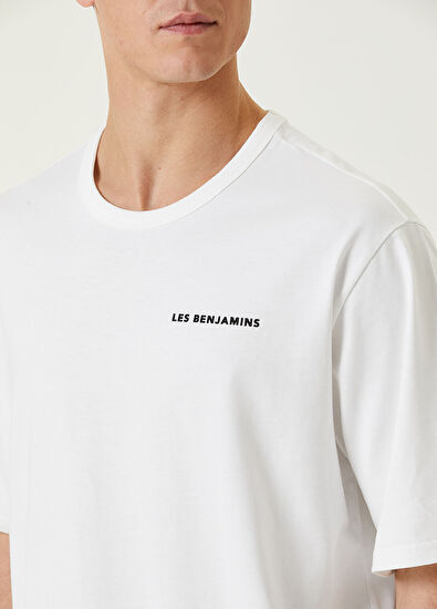 Les Benjamins Beyaz Logo Baskılı T-shirt - 5