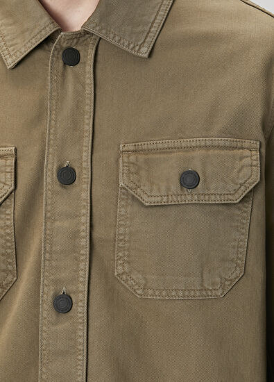 Beymen Club Khaki Gabardine Denim Shirt - 6