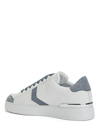 Philipp Plein Arrow Force Beyaz Mavi Erkek Deri Sneaker - 3