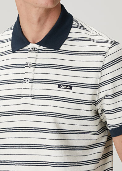 Beymen Club Comfort Fit Lacivert Beyaz Çizgili T-shirt - 7