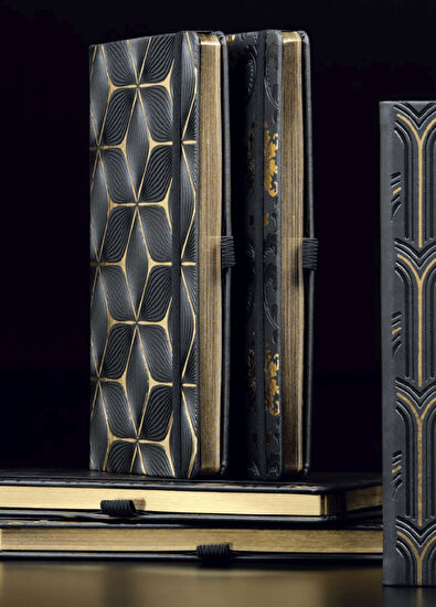 Castelli Milano Gold Koleksiyon Art Deco Çizgili Defter  - 5