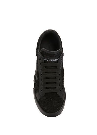 Portofino Siyah Dantel Garnili Kadın Sneaker - Görsel 6