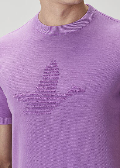 Beymen Club Mor Logo Jakarlı Kısa Kollu Kazak - 6