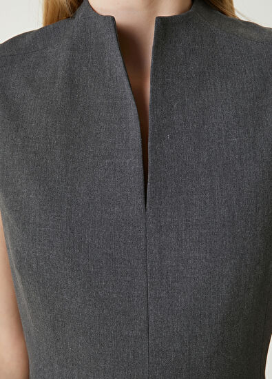 Beymen Club Gri Melanj Midi Elbise - 5