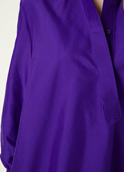 Beymen Club Mor Mini Gömlek Elbise - 5