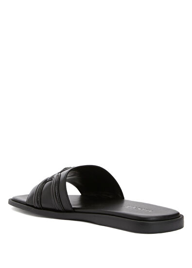 Versace Black Men's Leather Slippers - 3