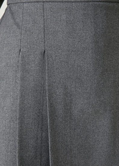 Beymen Club Grey Pleated Mini Shorts Skirt - 5