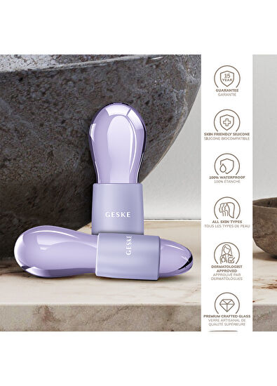 Geske Cool & Warm Duo Eye Massager Purple Sıcak ve Soğuk Göz ve Yüz Masaj Aleti - 6