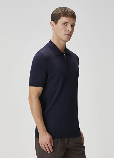Beymen Club Lacivert Polo Yaka Kısa Kollu Triko - 3