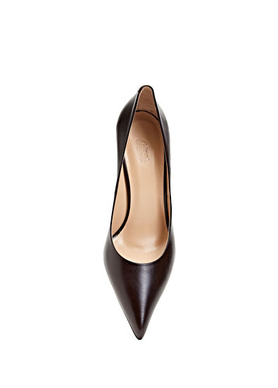 Beymen Club Koyu Kahverengi Deri Stiletto - 4