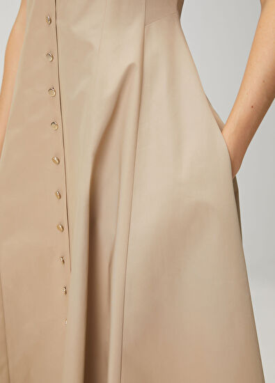 Beymen Club Beige Midi Flared Dress - 7