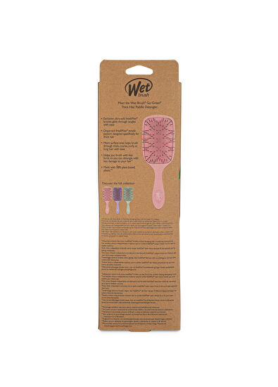 Wet Brush Go Green Paddle Detangler Pembe Kalın Telli Saçlar İçin Geniş Saç Fırçası  - 7