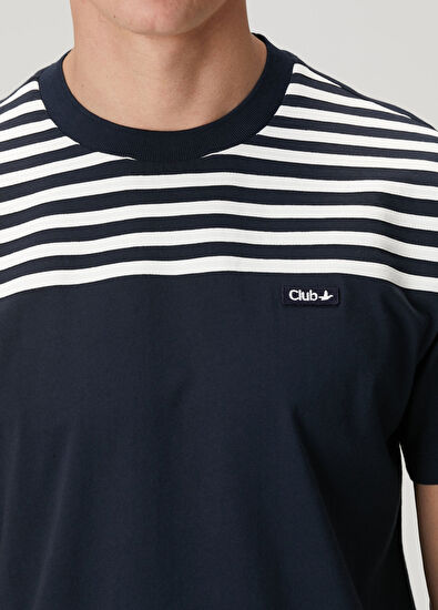 Beymen Club Lacivert Regular Fit Çizgili T-shirt - 7