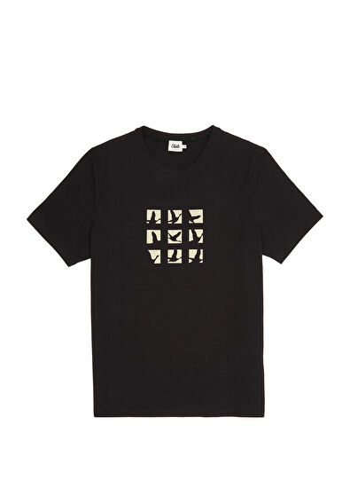 Black Printed T-Shirt Beymen Club Black Printed T-Shirt - 7