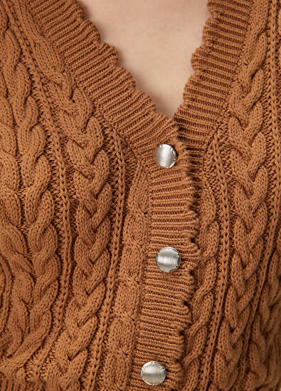 Beymen Club Kahverengi Saç Örgü Yelek - 6