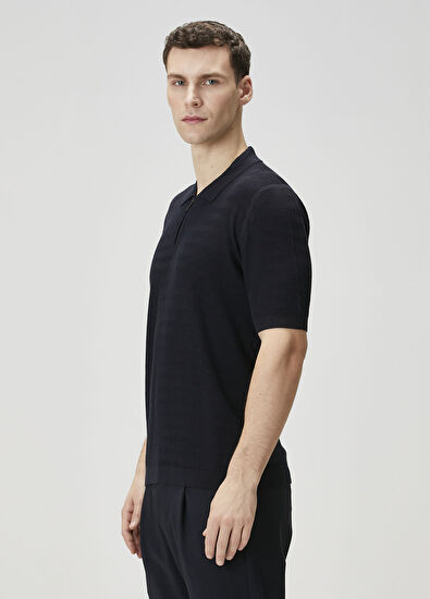 Maurizio Baldassari Lacivert Polo Yaka Yün Triko - 3