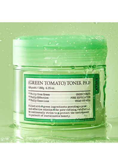 Fully Fully Green Tomato Toner Pad Yeşil Domates Sebum Dengeleyici 60'lı Tonik Ped - 3