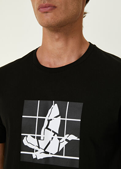 Beymen Club Black Cubes Printed with Goose T-shirt - 5