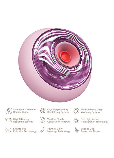 Geske Sonic Cool & Warm Face and Body Massager Pink Titreşimli Kırmızı Led Terapili Sıcak ve Soğuk Yüz ve Vücut Masaj Aleti   - 5