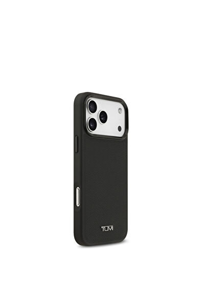 Tumi iPhone 17 Pro Max Siyah Deri Noktalı Dizayn Magsafe Uyumlu Telefon Kılıfı - 4