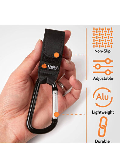 Baby Uma Siyah Bebek Arabası Kanca & Askı Aparatı - 6