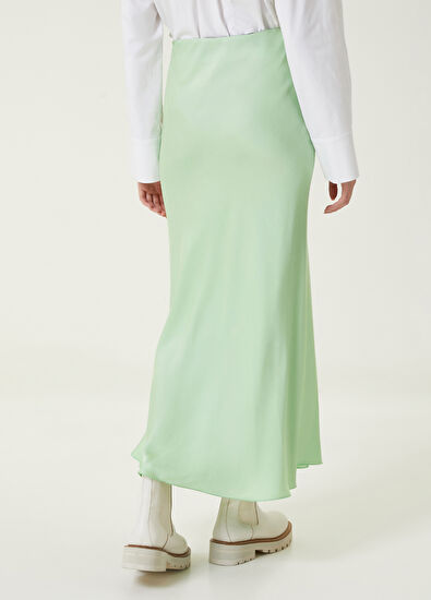 Beymen Club Açık Yeşil Midi Saten Etek - 5