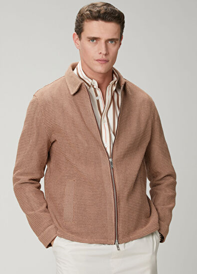 Beymen Club Kahverengi Pudra Örgü Görünümlü Ceket - 5