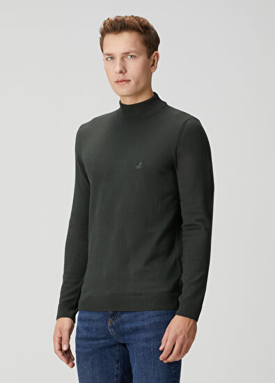 Beymen Club Haki Yarım Balıkçı Yaka Kazak - 3