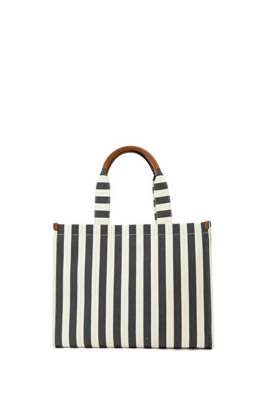 Beymen Club Lacivert Çizgili Kadın Kanvas Plaj Çantası - 4
