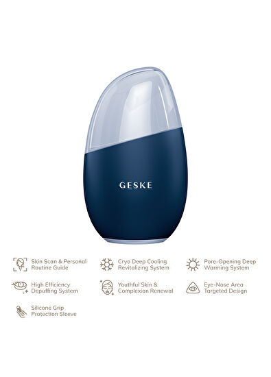 Geske Cool & Warm Eye and Face Massager Lacivert 7'si 1 Arada Serin ve Sıcak Göz ve Yüz Masaj Aleti  - 5
