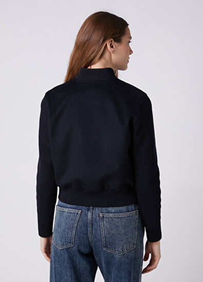 Beymen Club Navy Blue Wool Bomber Jacket - 5