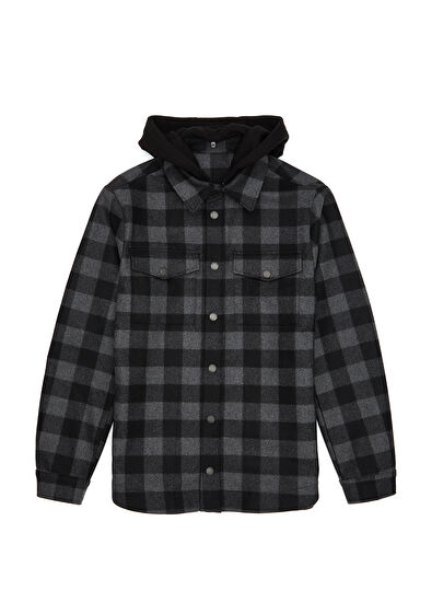 Beymen Club Black Hooded Wool Outer Shirt - 7