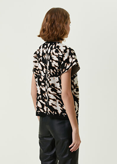 Beymen Club Siyah Bisiklet Yaka Leopar Jakarlı Kazak - 5