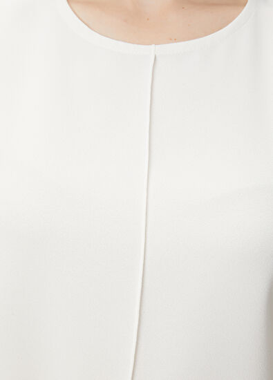 Beymen Club Kırık Beyaz Dökümlü Krep Bluz - 5