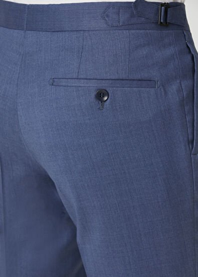 Rota Mavi Yün Pantolon - 5