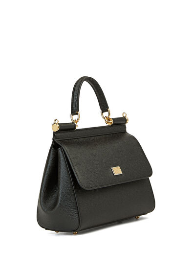 Medium Sicily Siyah Kadın Deri Çanta - Görsel 4