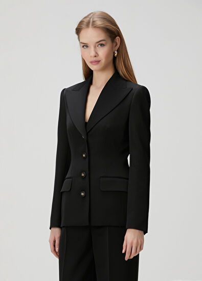 Siyah Yün Ceket - Görsel 5