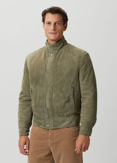 Brunello Cucinelli Khaki Suede Coat - 3