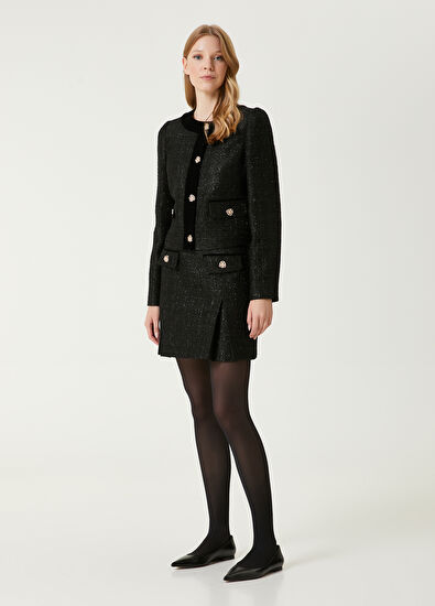 Siyah Simli Tweed Ceket Beymen Club Siyah Simli Tweed Ceket - 3