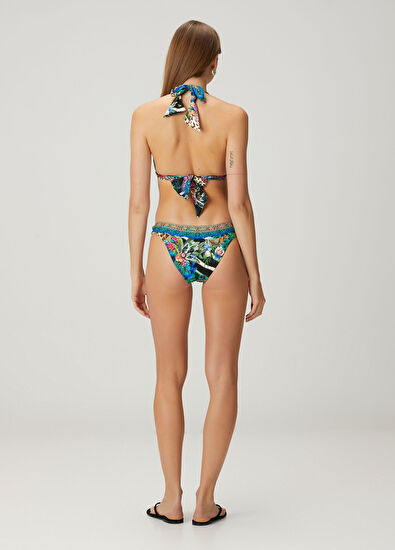 Camilla Mavi Desenli Üçgen Bikini Takımı - 4