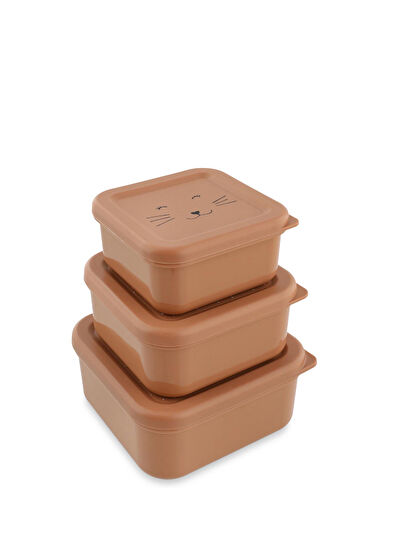 Trixie Mrs.Cat Brown Kids 3-Piece Snack Container - 3