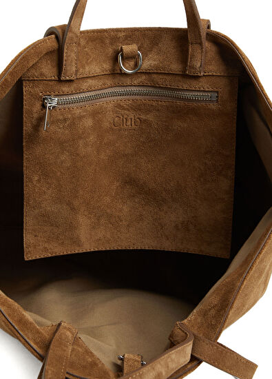 Beymen Club Mink Double Strap Women's Suede Bag - 5