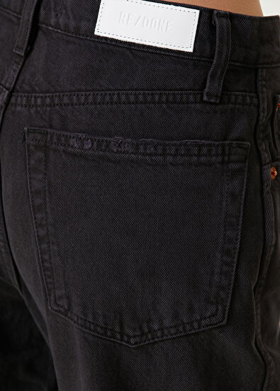 Re/Done Siyah Loose Leg Jean Pantolon - 4