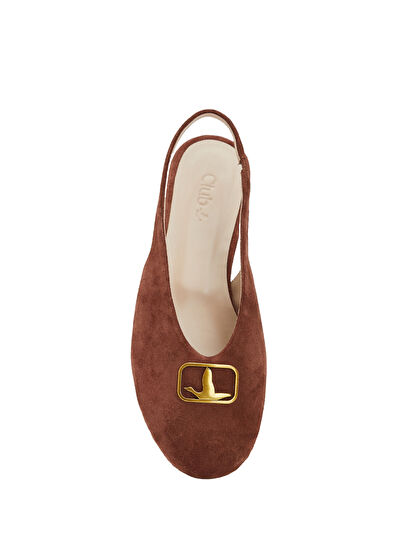 Beymen Club Burgundy Goose Logo Leather Ballet Flats - 4