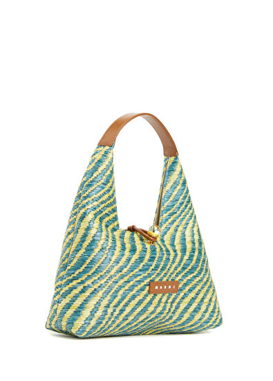 Marni Mini Yeşil Sarı Çizgili Kadın Çanta - 3