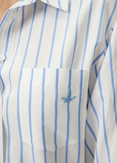 Beymen Club Blue White Pinstripe Shirt - 7