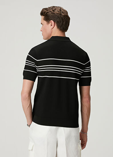 Beymen Club Black And White Line Detail Polo Knitwear - 6