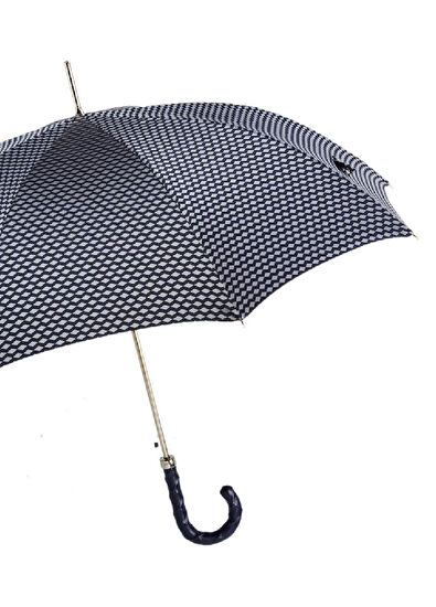 Pasotti Grey Twisted Leather Handle Unisex Umbrella - 7