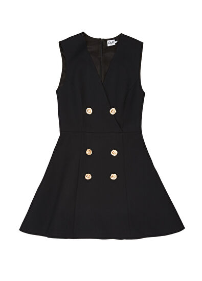 Beymen Club Black Double-Breasted Mini Cocktail Dress - 5