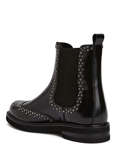 Siyah Zımbalı Kadın Deri Chelsea Bot - Görsel 4